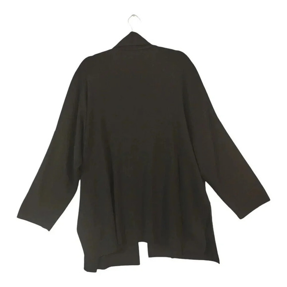 New Escada Cardigan Sweater Women Size 44 Black 100% Virgin Wool Side Slits - Picture 2 of 9